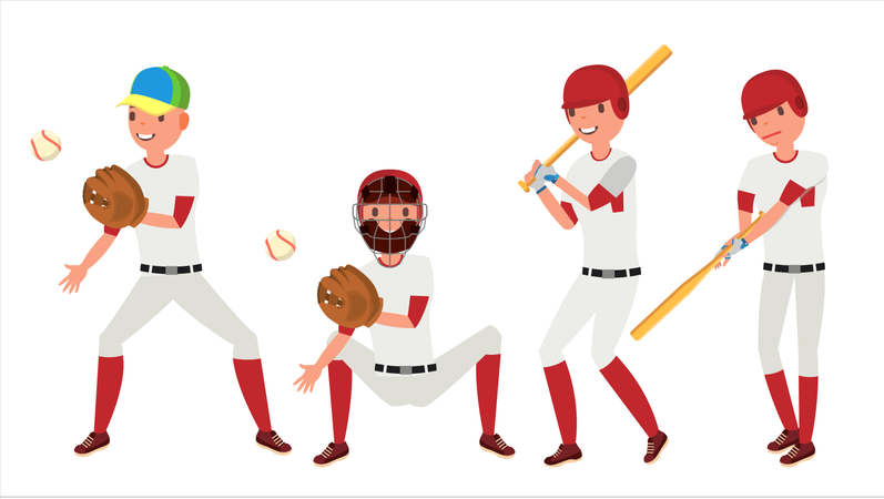 Jugador de béisbol clásico  Ilustración