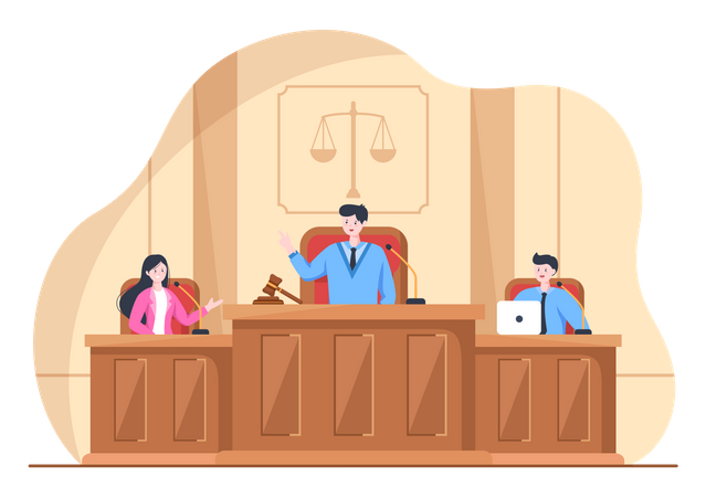 Jury in court  Illustration