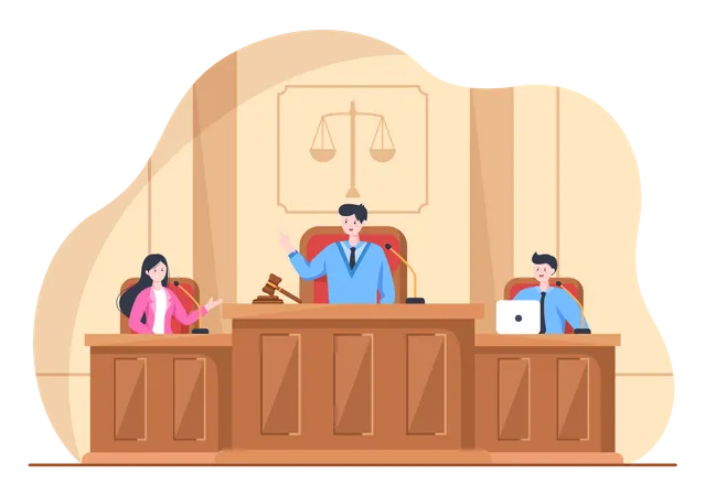 Jury in court  Illustration