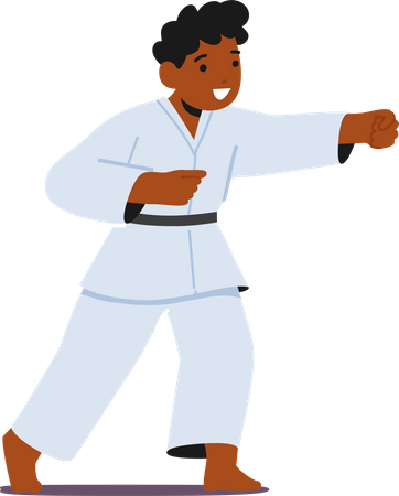 Karate Child Boy  Illustration