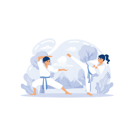 Karate vacation  Illustration