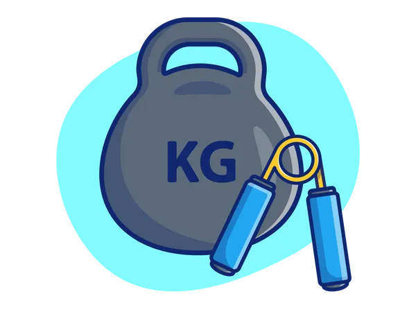 Kettlebell and Hand Grip  Illustration