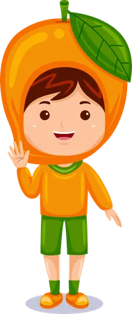 Kid in mango costume  Illustration