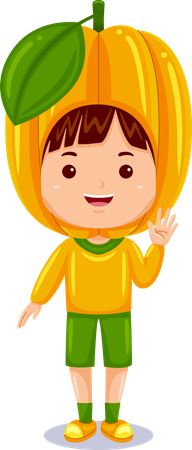 Kid in star fruit costume  イラスト