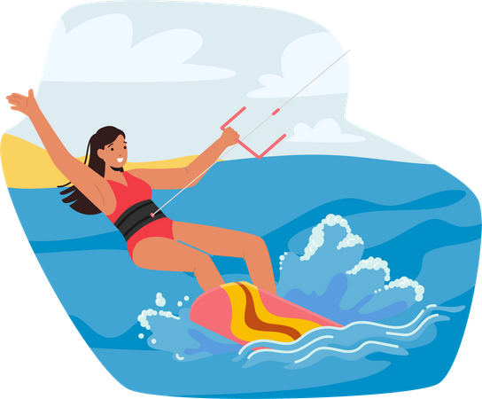 Kitesurf femenino  Ilustración