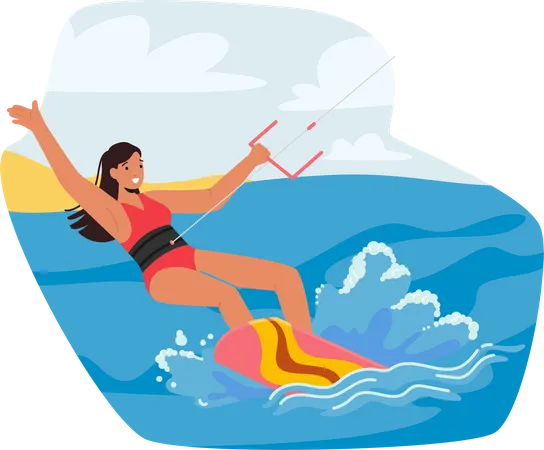 Kitesurf femenino  Ilustración