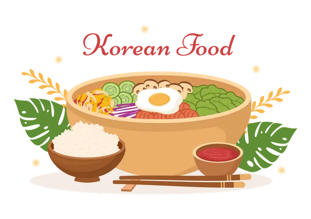 Korean meal bowl  Illustration