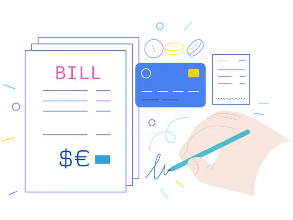 Zahlung einer Krankenhausrechnung per Karte  Illustration