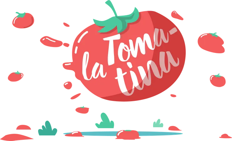 La Tomatina Festival  イラスト