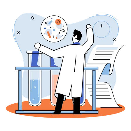 Laborassistenten-Experiment zur Diagnostik  Illustration