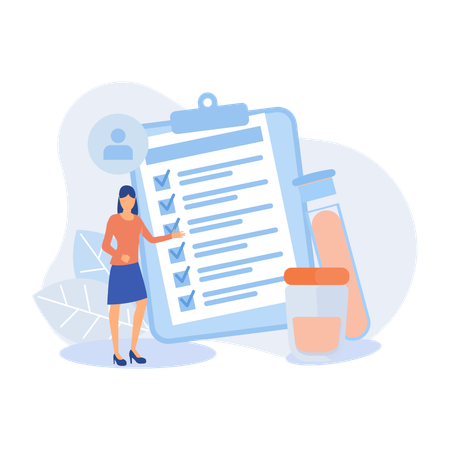 Laboratory doctor testing patients urine  Illustration