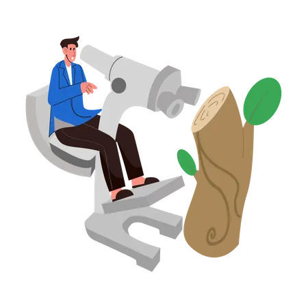 Laboratory research on plant  Illustration