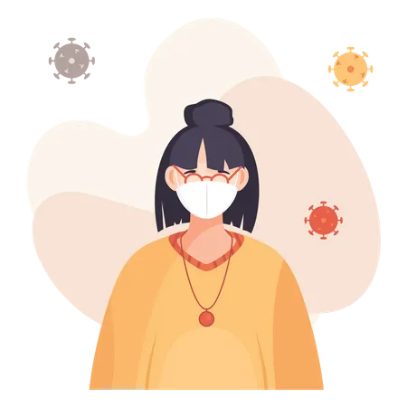 Lady In mask  Illustration