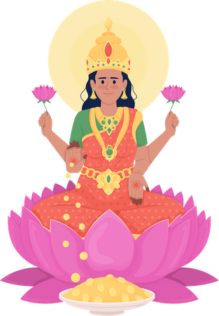 Lakshmi goddess  일러스트레이션