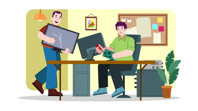 Laptop Damage Service  Illustration