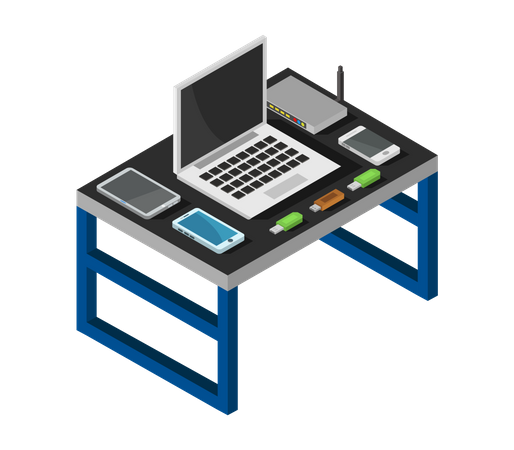 Laptop table  Illustration