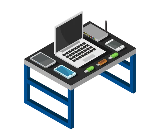 Laptop table  Illustration