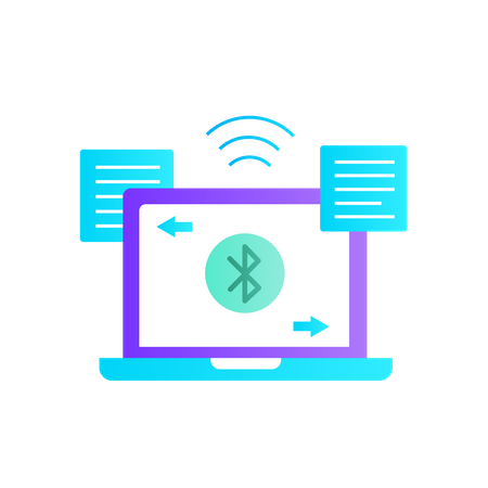 Laptop with Bluetooth connection  Illustration