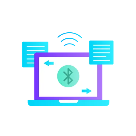 Laptop with Bluetooth connection  Illustration