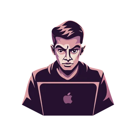 Laptop Worker  Illustration