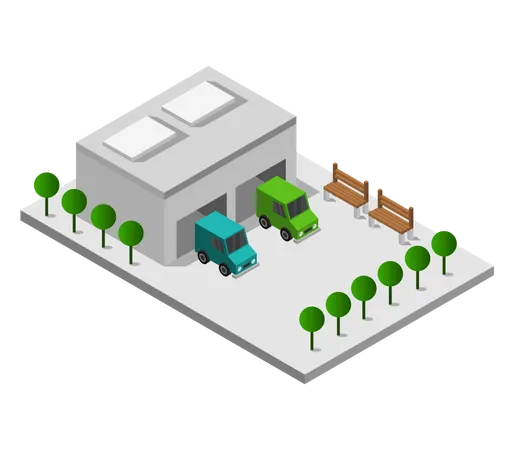 Large Warehouse  Illustration