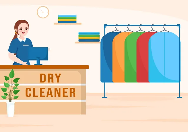 Laundry And Dry Cleaning  Illustration