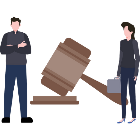 Lawyer awaiting the court verdict  Illustration