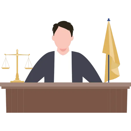 Lawyer is at his desk  Illustration