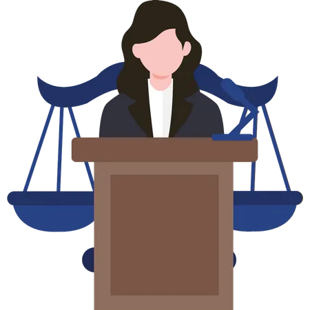 Lawyer stands in court  Illustration