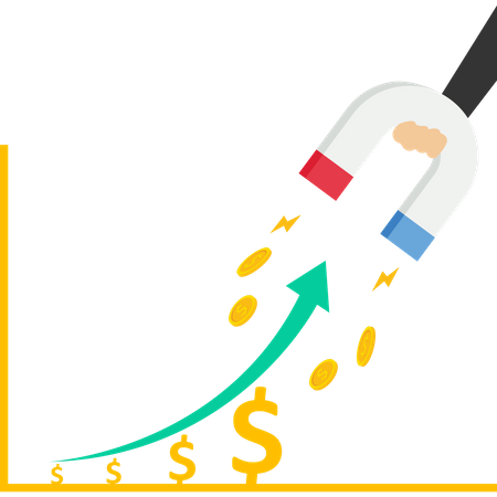 Le graphique est monté en flèche avec l'argent des investisseurs  Illustration