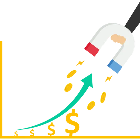 Le graphique est monté en flèche avec l'argent des investisseurs  Illustration