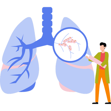 Le docteur examine les poumons  Illustration