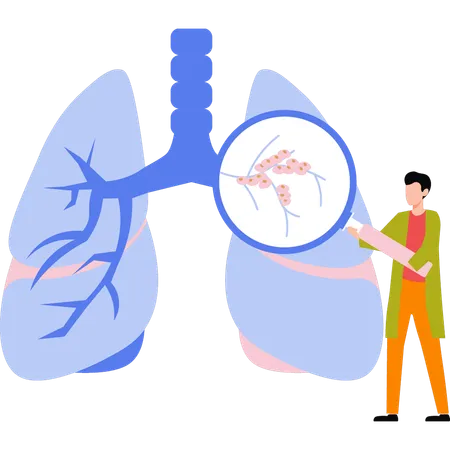 Le docteur examine les poumons  Illustration