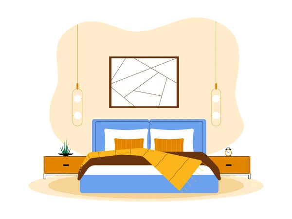 Leeres Schlafzimmer  Illustration