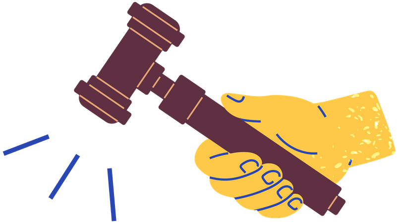 Legal court gavel  イラスト