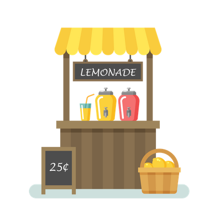 Lemonade stand  イラスト