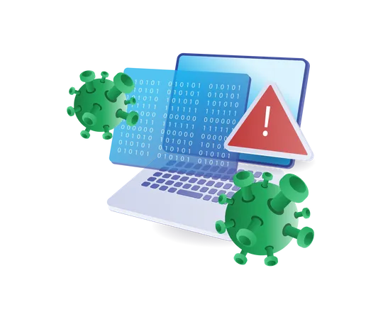 Les données informatiques sont infectées par des virus malveillants  Illustration