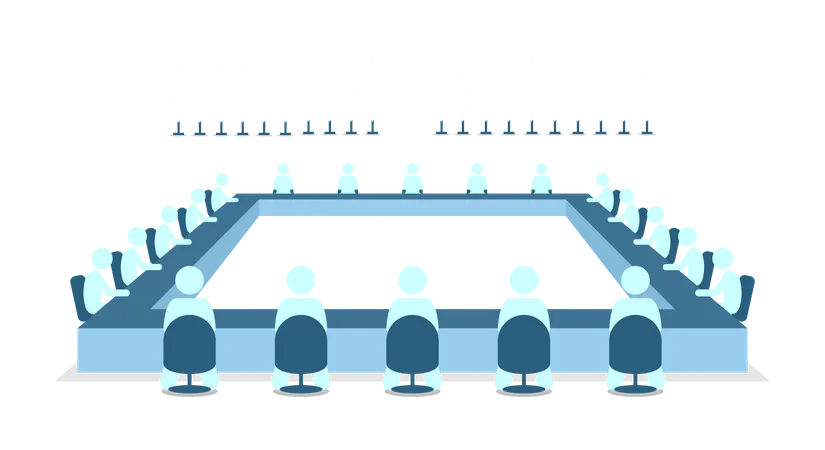 Líderes de diferentes países resolviendo problemas internacionales  Ilustración