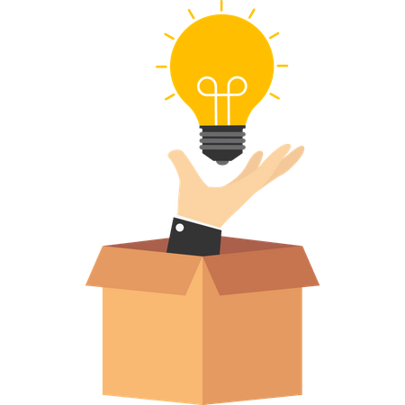 Light bulb in the idea box  Illustration