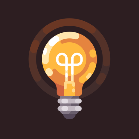 Light bulb shining in the dark  Illustration