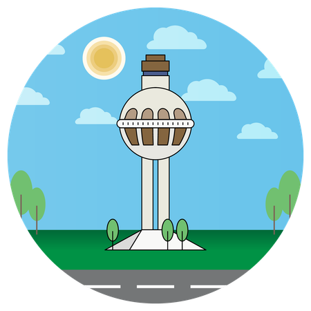 Lighthouse Jeddah Saudi Arabia Traffic Control Tower  Illustration