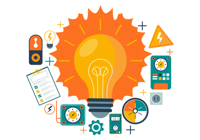 Lighting and Electricity Energy  Illustration