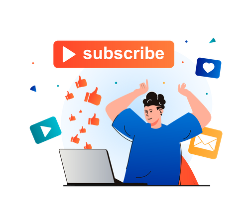 Like share and subscribe  Illustration