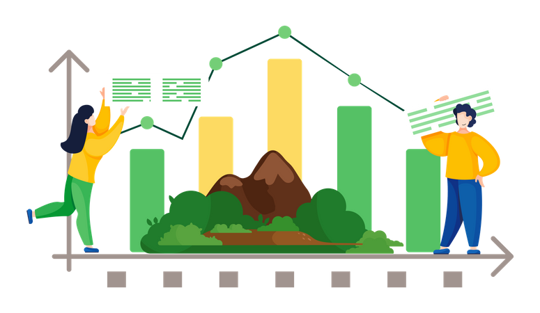 Limate change graph  イラスト