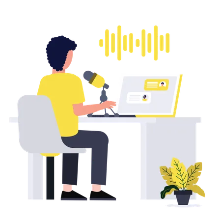 Listening audio board  Illustration