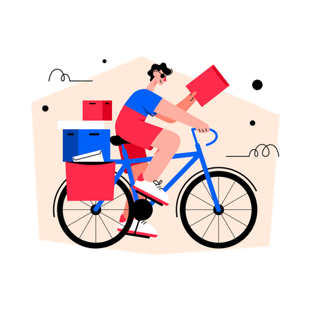 Livraison à vélo  Illustration