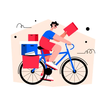 Livraison à vélo  Illustration