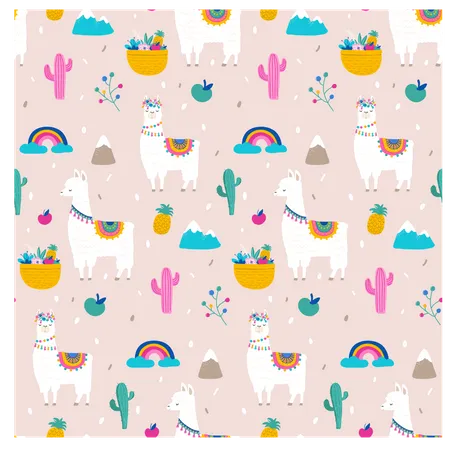 Llama background  Illustration