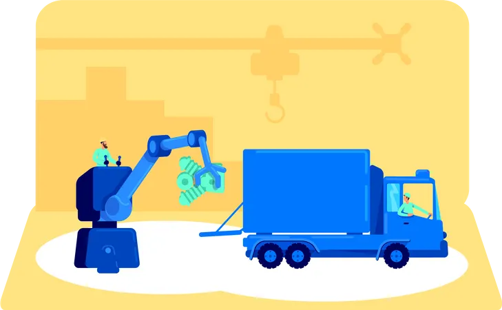 Loading product in van  Illustration