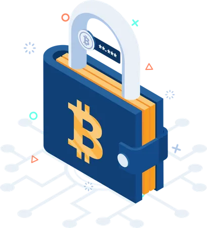 Locked Bitcoin Wallet  일러스트레이션